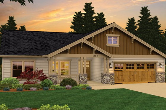 Exterior - Front Elevation 4 for Craftsman House Plan #943-43 - 3 bed, 2 bath