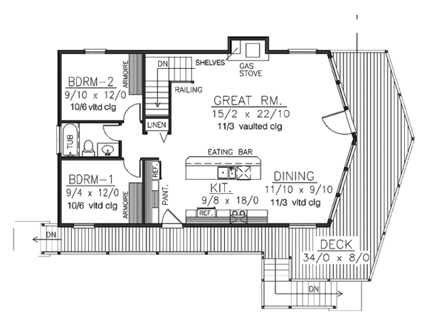 House Blueprint - European Floor Plan - Main Floor Plan #1037-4