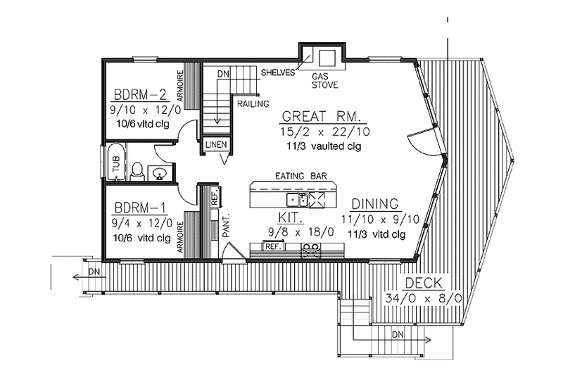 Dream House Plan - Floor Plan - Main Floor for European House Plan #1037-4 - 4 bed, 2 bath