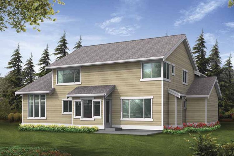 Dream House Plan - Craftsman Exterior - Rear Elevation Plan #132-363