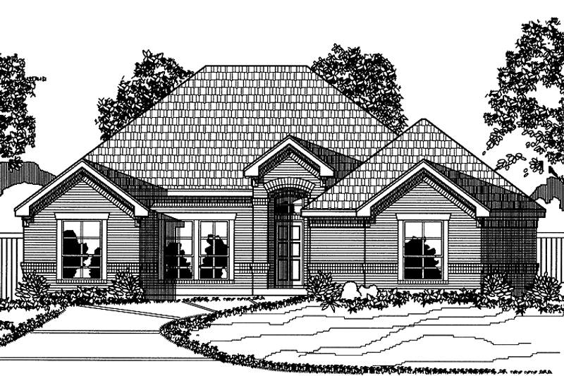 House Blueprint - Exterior - Front Elevation 3 for European House Plan #946-1 - 3 bed, 2 bath