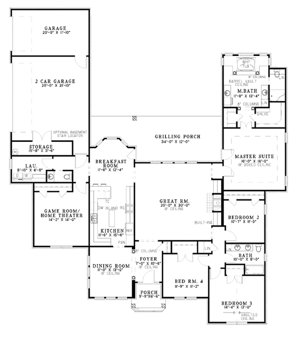 Architectural House Design - European Floor Plan - Main Floor Plan #17-3079