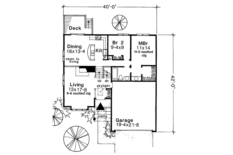 Home Plan - Floor Plan - Main Floor for Traditional House Plan #320-1162 - 2 bed, 2 bath