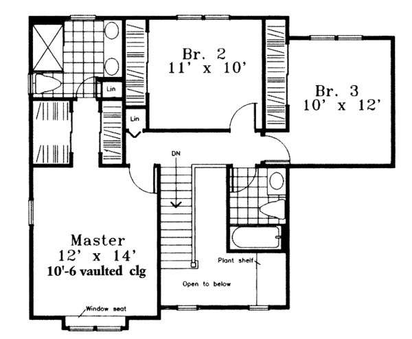 House Design - Traditional Floor Plan - Upper Floor Plan #300-141