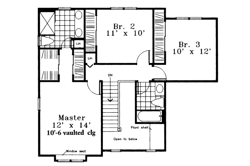 Architectural House Design - Floor Plan - Upper Floor for Traditional House Plan #300-141 - 3 bed, 2.5 bath