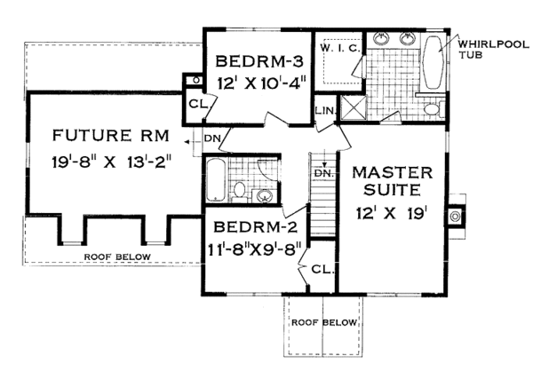 Colonial Floor Plan - Upper Floor Plan #3-273