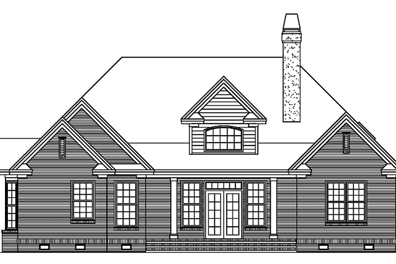 Home Plan - Exterior - Rear Elevation for Classical House Plan #929-471 - 4 bed, 3 bath