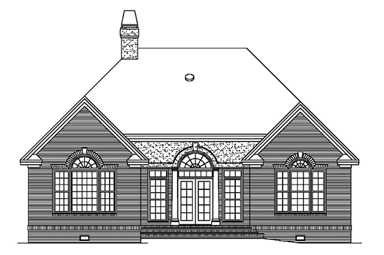 Exterior - Rear Elevation for Ranch House Plan #929-581 - 3 bed, 2 bath