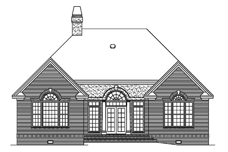 Home Plan - Exterior - Rear Elevation for Ranch House Plan #929-581 - 3 bed, 2 bath