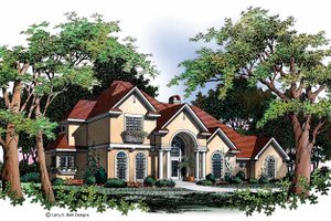 House Design - Exterior - Front Elevation for Mediterranean House Plan #952-31 - 4 bed, 3.5 bath