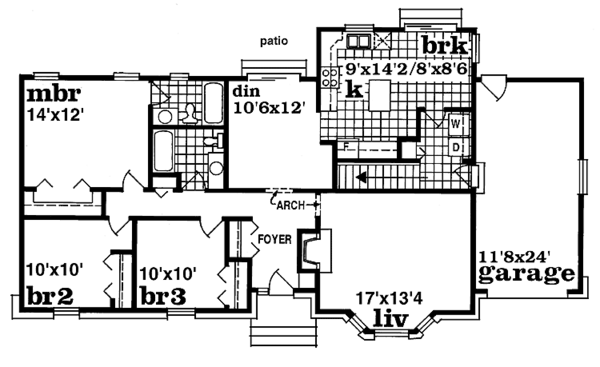 House Design - Ranch Floor Plan - Main Floor Plan #47-803