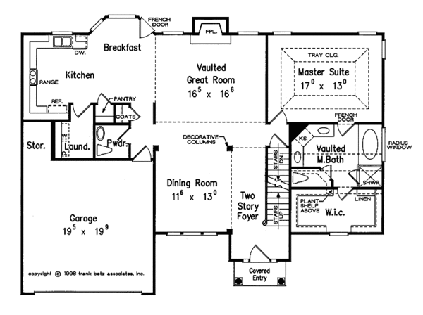 House Plan Design - Colonial Floor Plan - Main Floor Plan #927-382