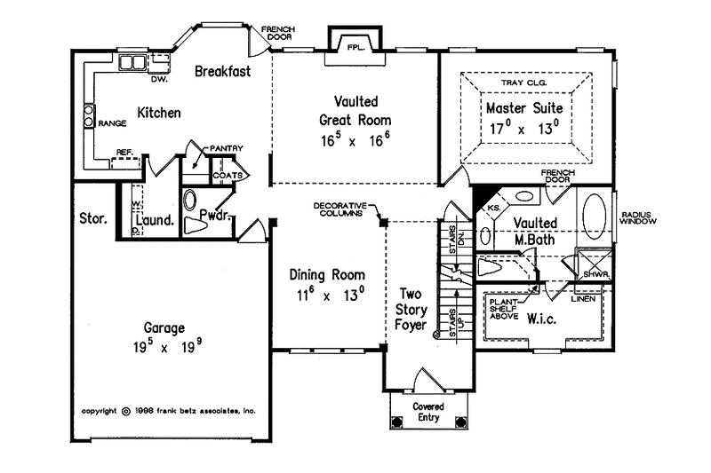 Home Plan - Floor Plan - Main Floor for Colonial House Plan #927-382 - 3 bed, 2.5 bath