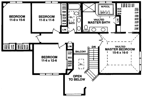 House Plan Design - European Floor Plan - Upper Floor Plan #981-23
