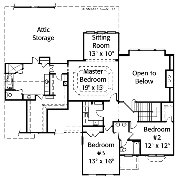 House Plan Design - Colonial Floor Plan - Upper Floor Plan #429-324