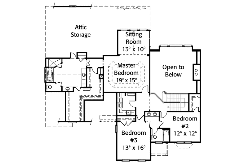 Home Plan - Floor Plan - Upper Floor for Colonial House Plan #429-324 - 4 bed, 3.5 bath