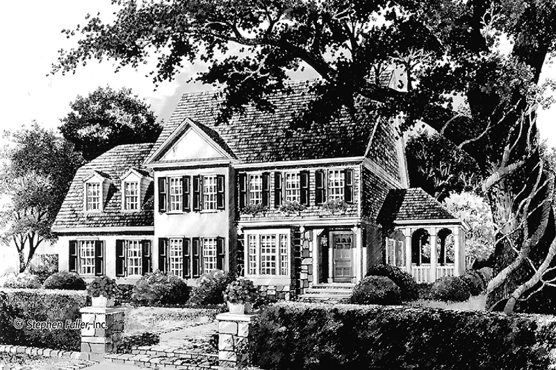 Architectural House Design - Exterior - Front Elevation 3 for Country House Plan #429-359 - 4 bed, 2.5 bath