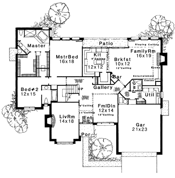 House Blueprint - Traditional Floor Plan - Main Floor Plan #310-1086