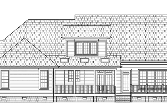 Exterior - Rear Elevation for Farmhouse House Plan #1054-4 - 4 bed, 3 bath