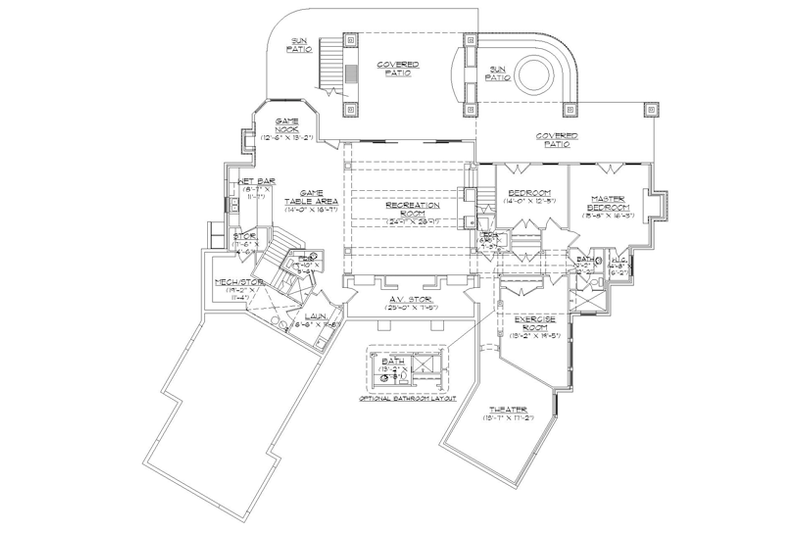 Home Plan - Floor Plan - Lower Floor for Craftsman House Plan #945-140 - 4 bed, 3 bath