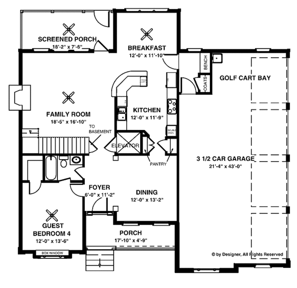 House Design - Traditional Floor Plan - Main Floor Plan #56-670