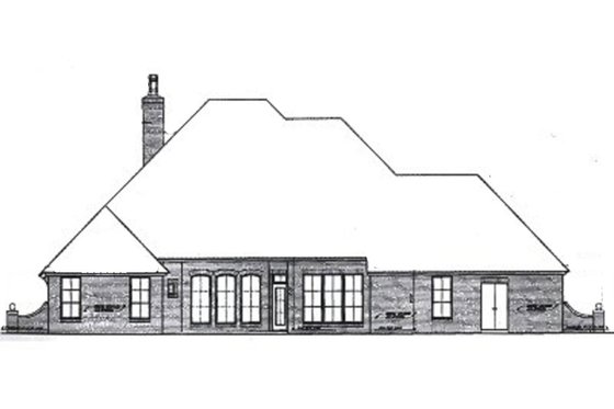 Exterior - Rear Elevation for European House Plan #310-267 - 4 bed, 3 bath