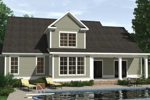 Exterior - Rear Elevation for Farmhouse House Plan #1071-18 - 4 bed, 3.5 bath