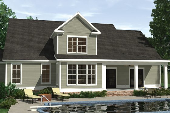 Exterior - Rear Elevation for Farmhouse House Plan #1071-18 - 4 bed, 3.5 bath