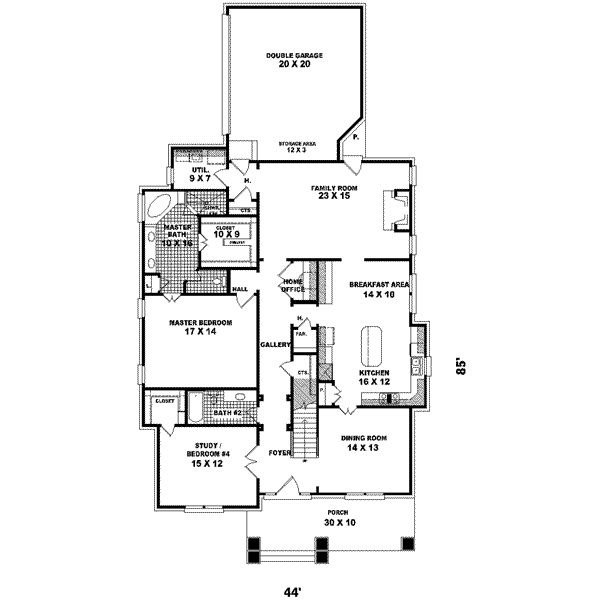 Traditional Style House Plan - 3 Beds 3 Baths 3018 Sq/Ft Plan #81-433 ...