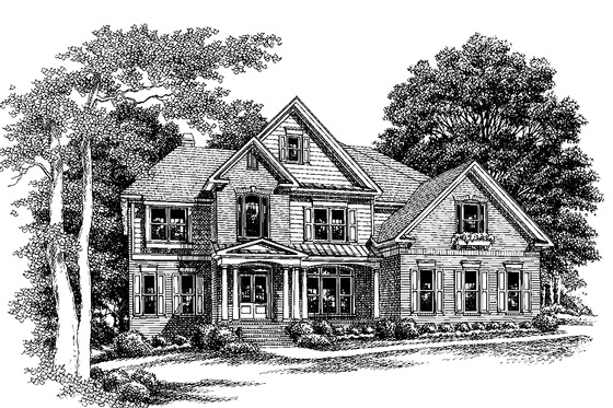 Exterior - Front Elevation 3 for Country House Plan #927-826 - 4 bed, 3.5 bath