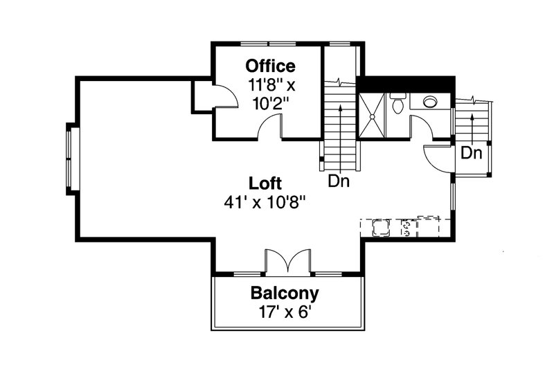 Architectural House Design - Floor Plan - Upper Floor for Craftsman House Plan #124-1142, 1 bath