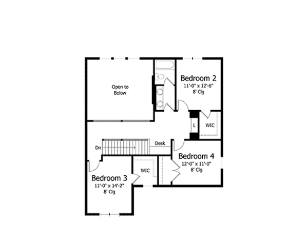 Home Plan - Colonial Floor Plan - Upper Floor Plan #51-1021