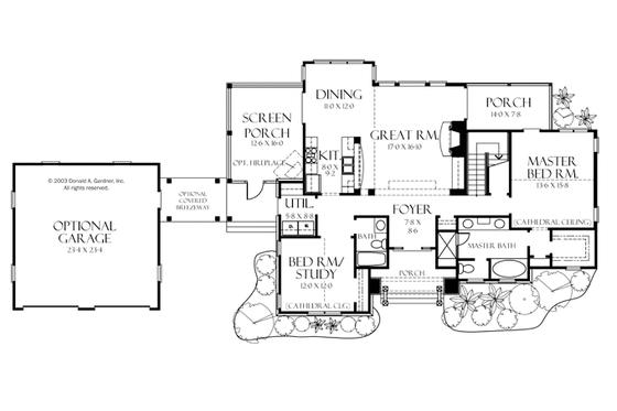 Floor Plan - Main Floor for Craftsman House Plan #929-933 - 3 bed, 3 bath