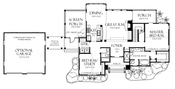 Architectural House Design - Craftsman Floor Plan - Main Floor Plan #929-933