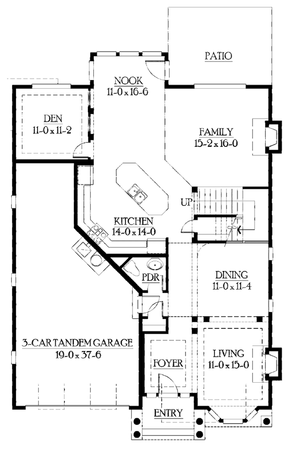 Architectural House Design - Craftsman Floor Plan - Main Floor Plan #132-420