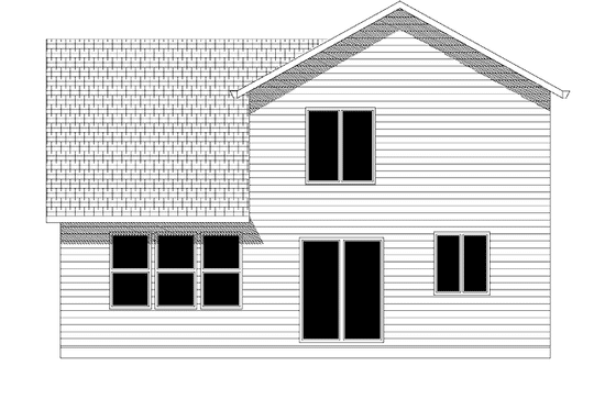 Exterior - Rear Elevation for Craftsman House Plan #943-16 - 3 bed, 2.5 bath