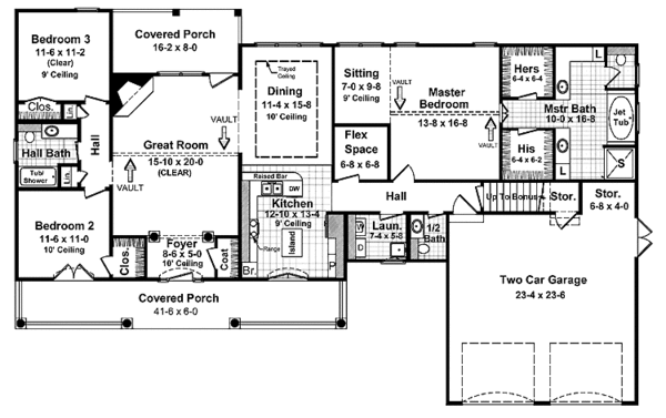 Architectural House Design - Classical Floor Plan - Main Floor Plan #21-410