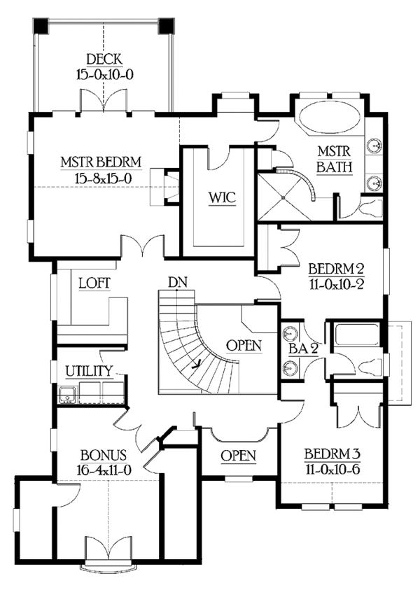 House Plan Design - Craftsman Floor Plan - Upper Floor Plan #132-243