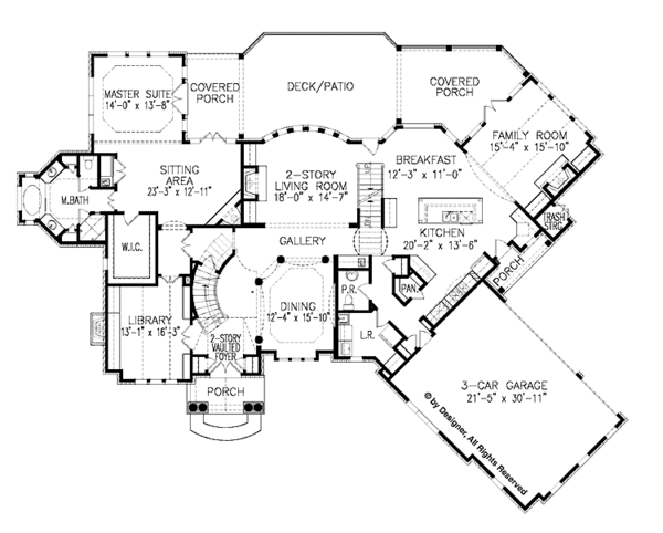 Architectural House Design - European Floor Plan - Main Floor Plan #54-293