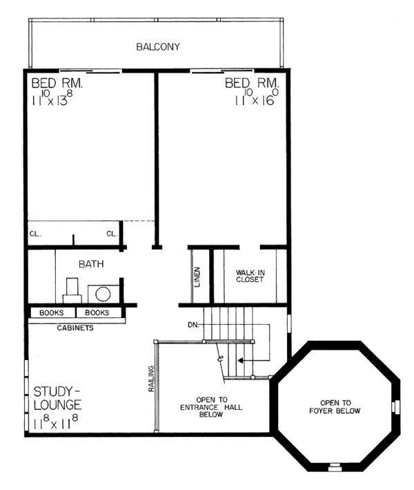 Architectural House Design - Tudor Floor Plan - Upper Floor Plan #72-622
