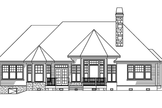 Exterior - Rear Elevation for Craftsman House Plan #929-328 - 3 bed, 2.5 bath