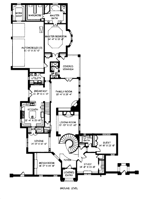 European Floor Plan - Main Floor Plan #141-363