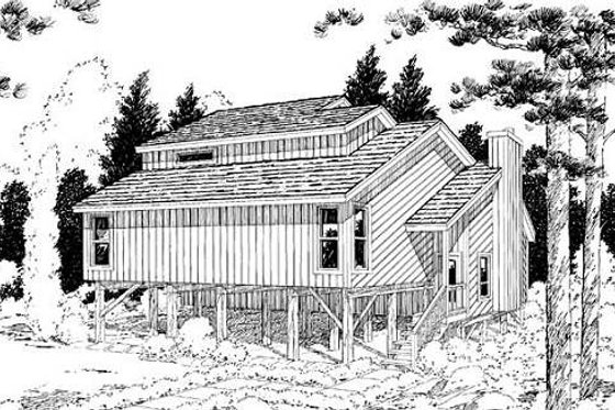 Exterior - Rear Elevation for Contemporary House Plan #312-513 - 3 bed, 2 bath