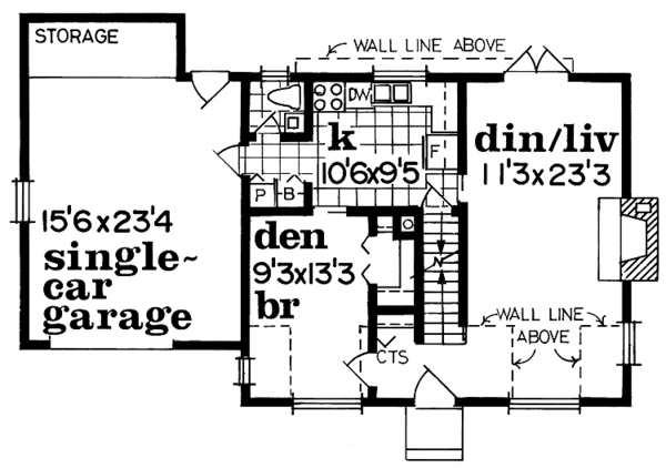 House Blueprint - Colonial Floor Plan - Main Floor Plan #47-715