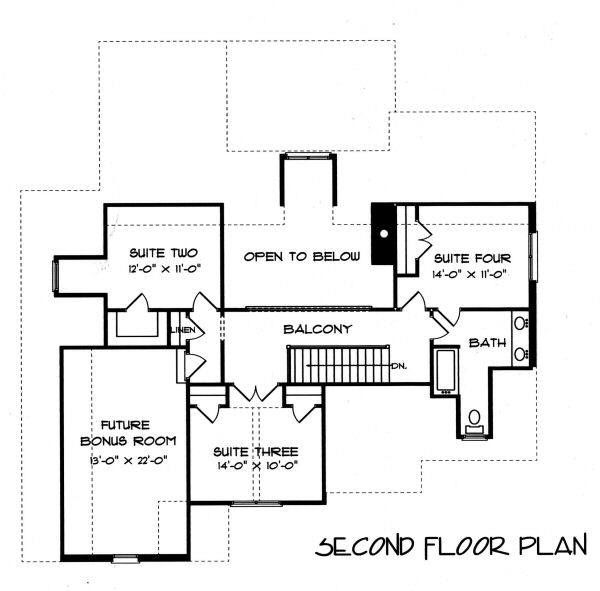 Dream House Plan - Tudor Floor Plan - Upper Floor Plan #413-136