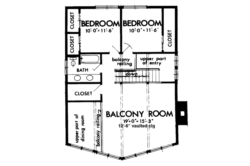 Dream House Plan - Floor Plan - Upper Floor for Contemporary House Plan #320-819 - 3 bed, 2 bath