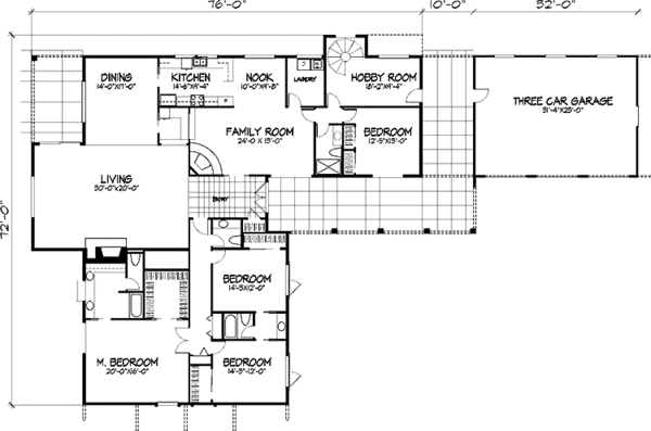 Architectural House Design - Mediterranean Floor Plan - Main Floor Plan #320-773