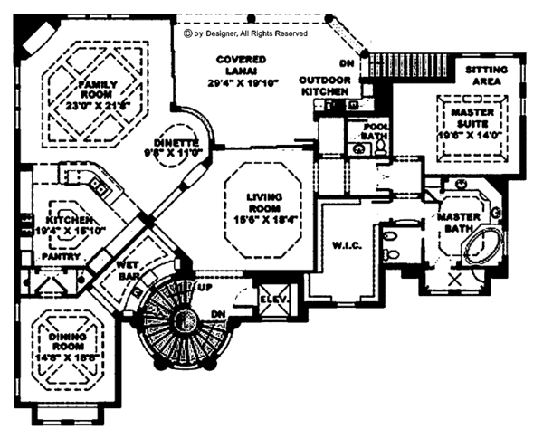Architectural House Design - Mediterranean Floor Plan - Upper Floor Plan #1017-48