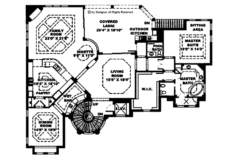 Architectural House Design - Floor Plan - Upper Floor for Mediterranean House Plan #1017-48 - 4 bed, 4.5 bath