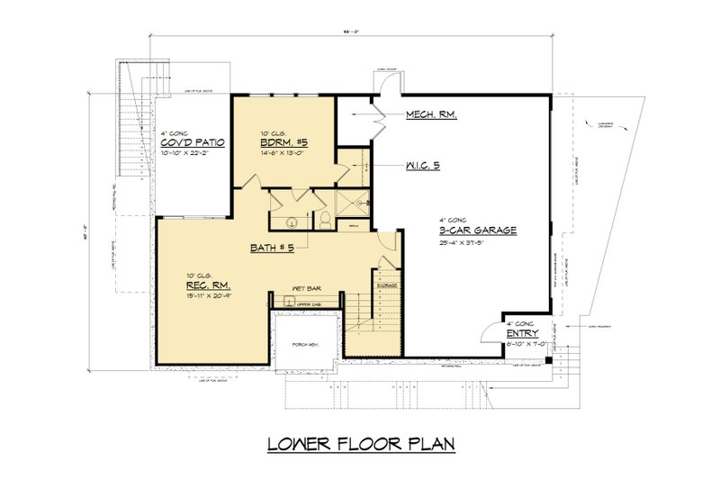 Dream House Plan - Floor Plan - Lower Floor for Contemporary House Plan #1066-322 - 5 bed, 5.5 bath